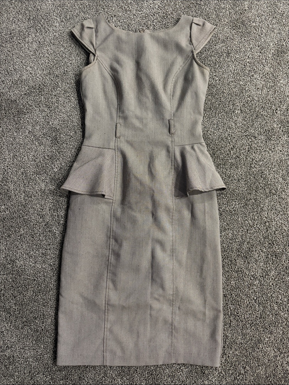 Classic Brown Peplum Sheath Dress